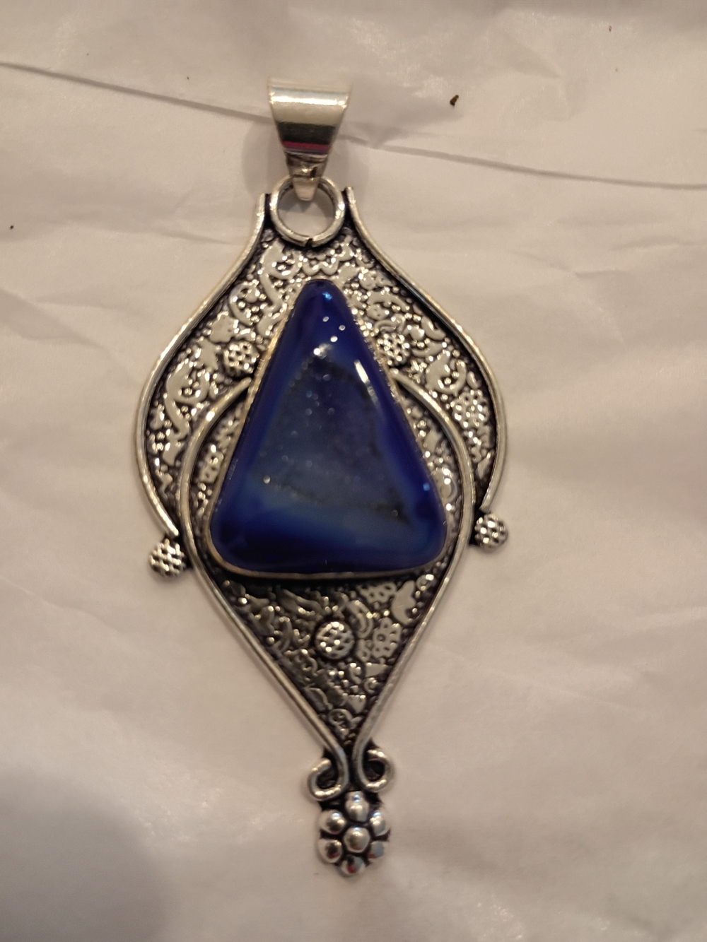 Handcrafted Blue Druzy Pendant Stunning! - Picture 2 of 6